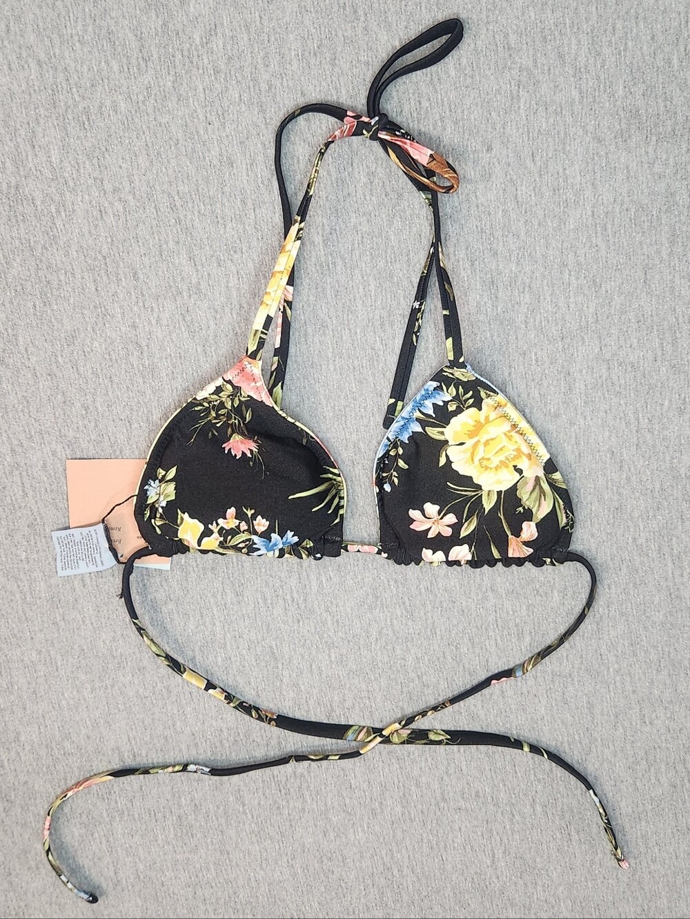 Shade & Shore Women’s High Shine Reversible Triangle Floral Bikini Top (Size M)